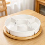 5-Compartment Removable Lazy Susan Serving Dish - Image 2