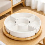 5-Compartment Removable Lazy Susan Serving Dish