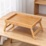 2-Pack Bamboo Folding-Leg Bed Trays - Image 2