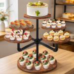 3-Tier Large Wooden 50-Cupcake Tower - Image 2
