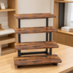 4-Tier 50-Cupcake Wooden Risers Display with Metal Frame