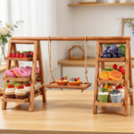 3-Tier Brown Wooden Cupcake Display Stand - Image 2