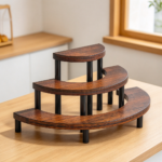 3-Tier Rustic Wooden Display Risers Cupcake and Perfume Organizer - Image 2