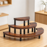 3-Tier Rustic Wooden Display Risers Cupcake and Perfume Organizer