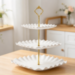 3-Tier White Plastic Cupcake Tower