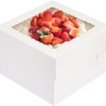 15-Pack White Window Cake Boxes 12x12x8