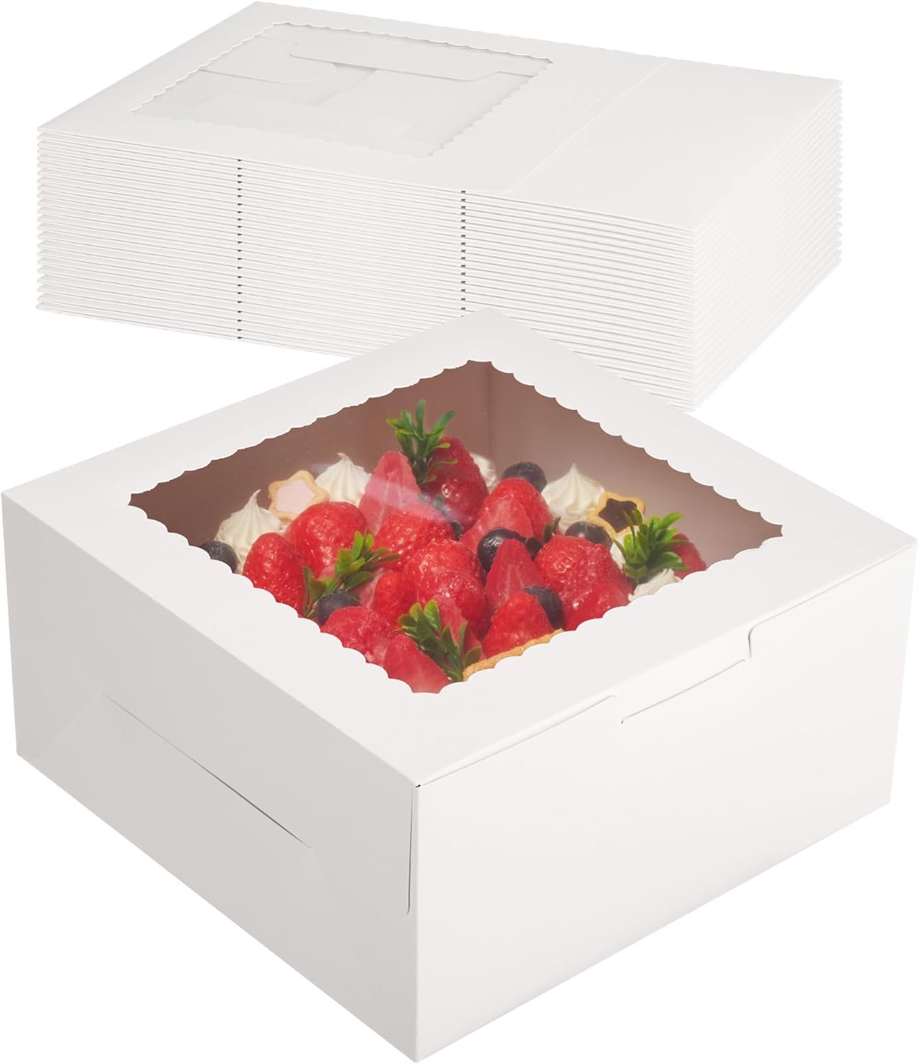 61GSE3h4bfL._AC_SL1500_.jpg 24-Pack Cake Transport Boxes 10x10x5 - Image 1