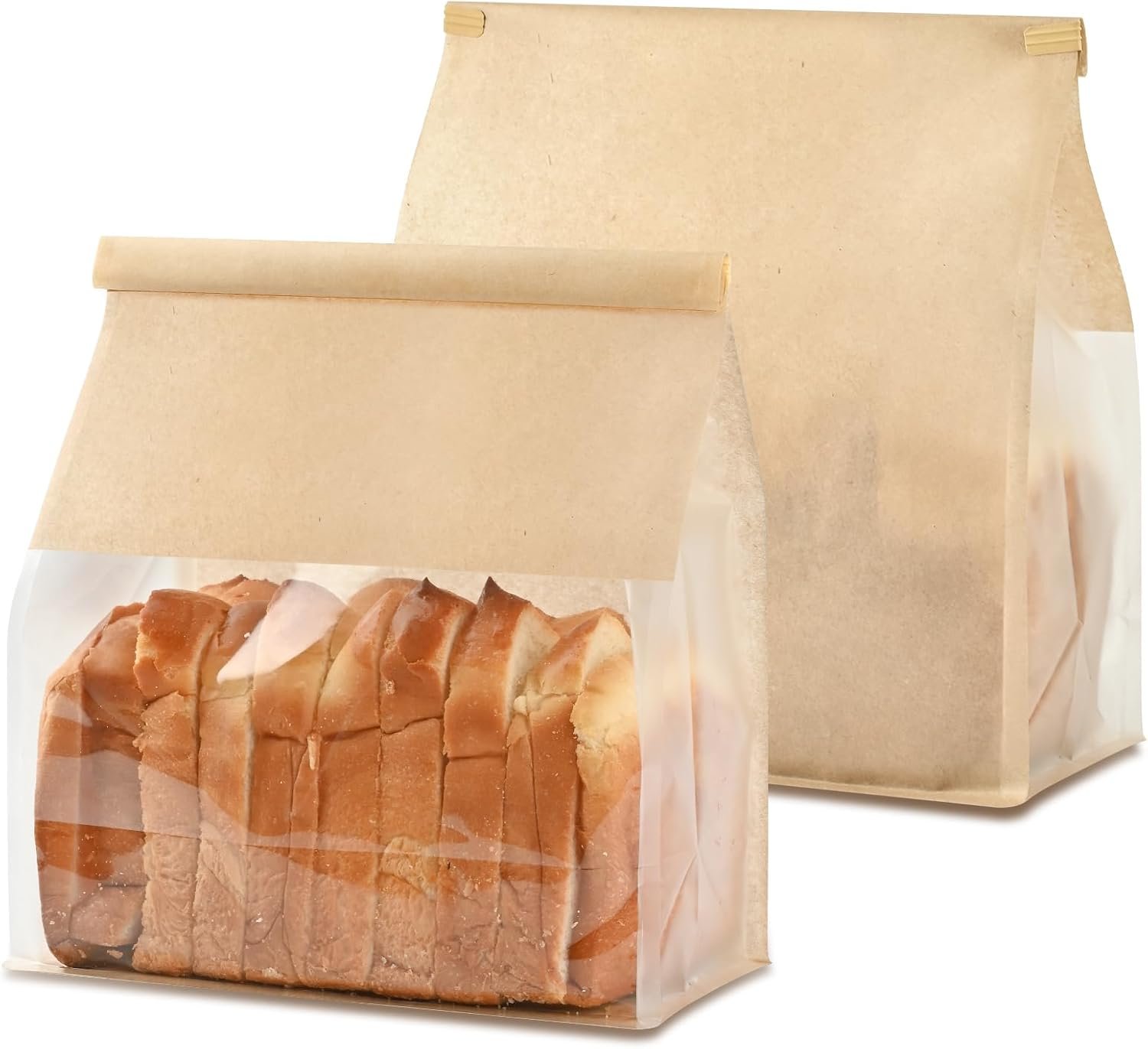 61HPzR2TFRL._AC_SL1500_.jpg 50-Pack Paper Bread Bags 11x8.7x4.3 - Image 1