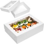 10-Pack Quarter Sheet Window Cake Boxes 14x10x4