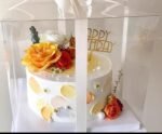 6-Piece Clear Tall Cake Boxes with Ribbon 12x12x10 - Image 2
