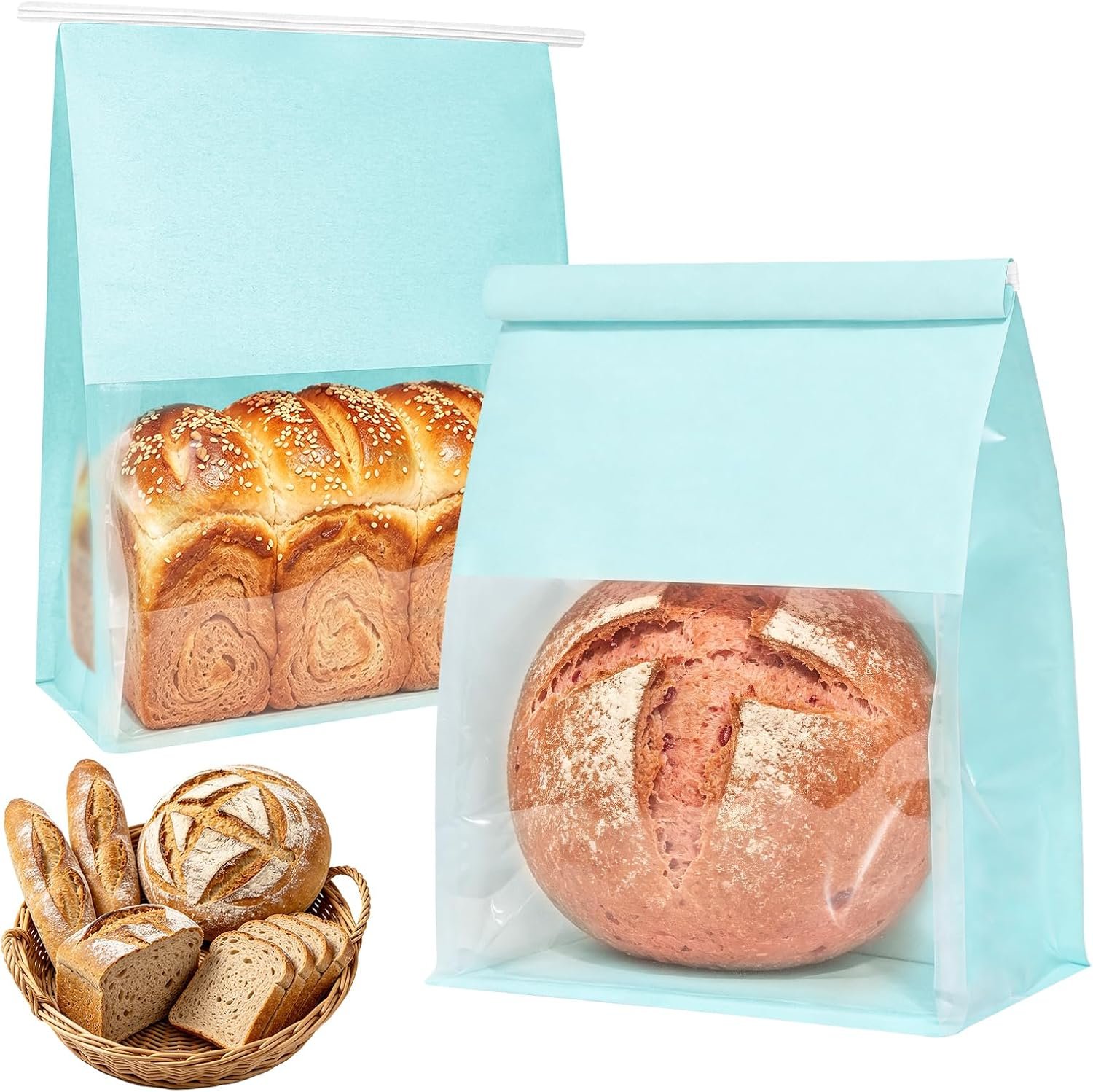 71818VPw59L._AC_SL1500_.jpg 50-Pack Paper Bread Bags 8.7x4.3x11 - Image 1
