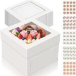 15-Pack Tall Window Cake Boxes 10x10x8