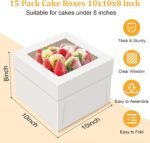 15-Pack Tall Window Cake Boxes 10x10x8 - Image 2