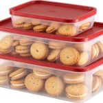 3-Piece Square Airtight Stackable Cookie Containers