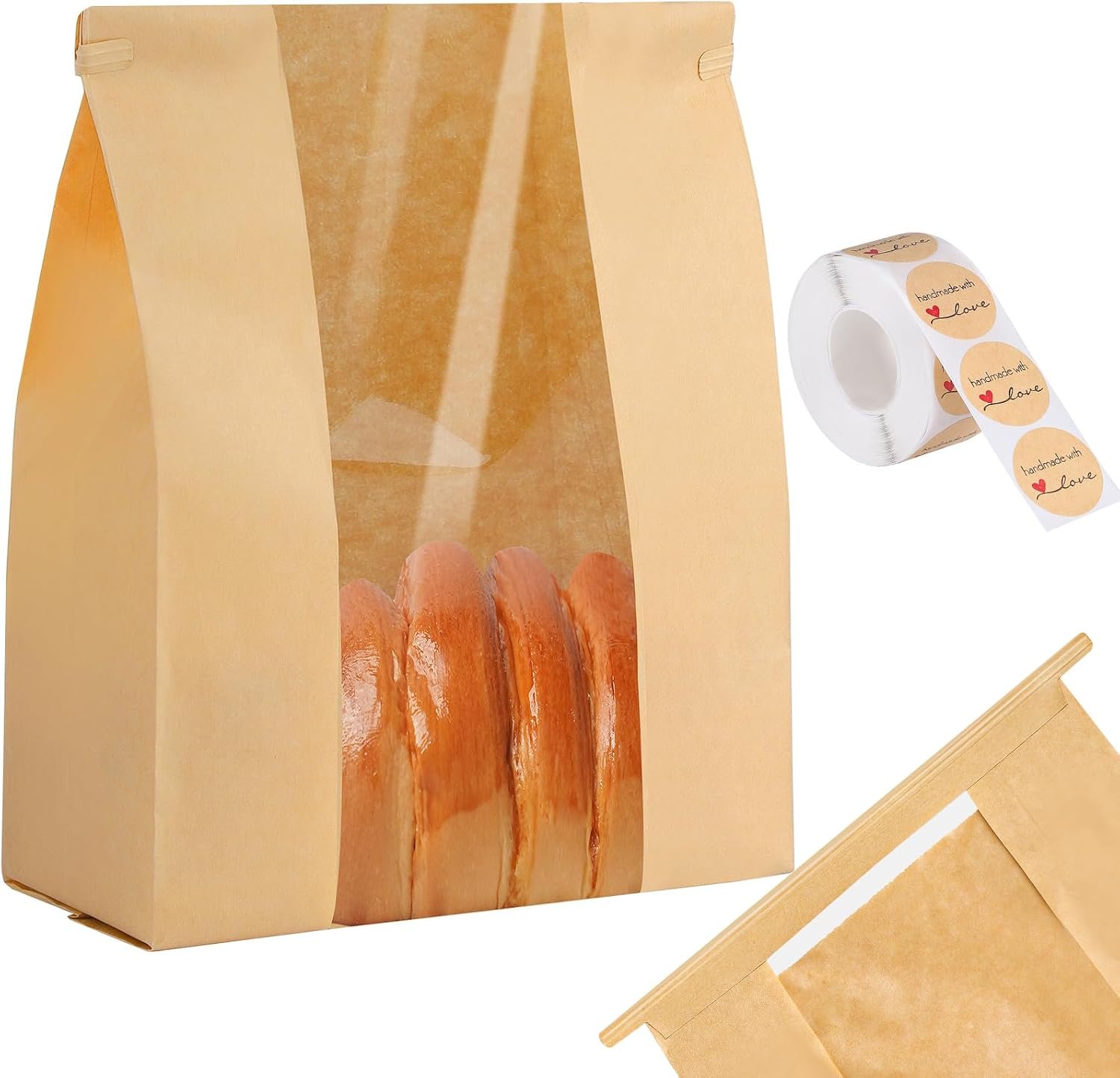 71mEL-nMvXL._AC_SL1500_.jpg 120-Pack Window Sourdough Bread Bags - Image 1
