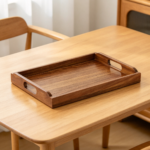 17x12 Acacia Wood Serving Tray with Handles