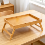 Bamboo Folding-Leg Bed Tray Table