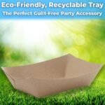50-Pack 3lb Compostable Kraft Paper Food Trays - Image 2